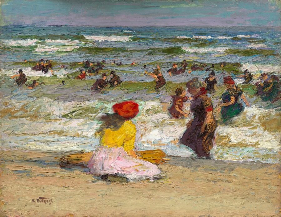 In the Surf (recto) by Edward H. Potthast (American, 1857–1927)