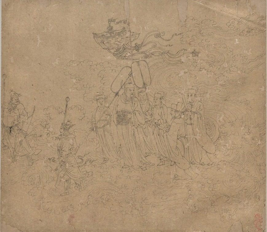 Album of Daoist and Buddhist Themes: Procession of Daoist Deities: Leaf 6