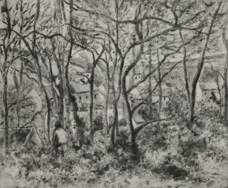 Wooded Landscape at L'Hermitage, Pontoise by Camille Pissarro (French, 1830–1903)