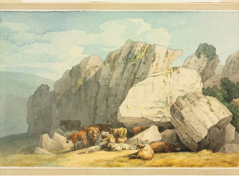 Leigh Tor Rocks at Poundsgate, near New Bridge on the Dart, Devon by John White Abbott (British, 1763–1851)
