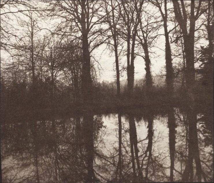 Winter Trees Reflected in a Pond by William Henry Fox Talbot (British, 1800–1877)