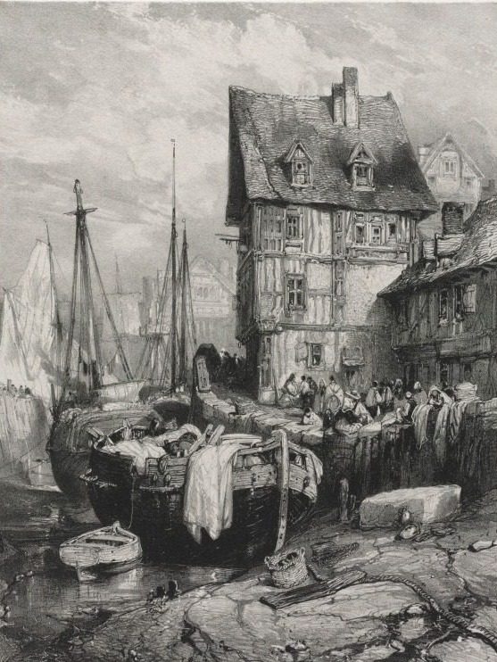 Six Marines: Interior of a Port by Eugène Isabey (French, 1803–1886)
