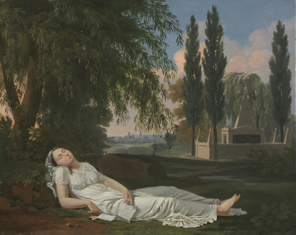 Woman Sleeping in a Landscape with a Letter by Bernard Gaillot (French, 1780–1847)