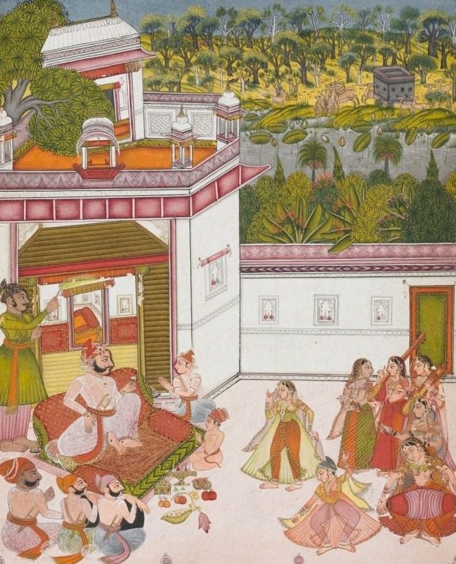 Maharaja of Kotah Listening to Music and Watching Dancers