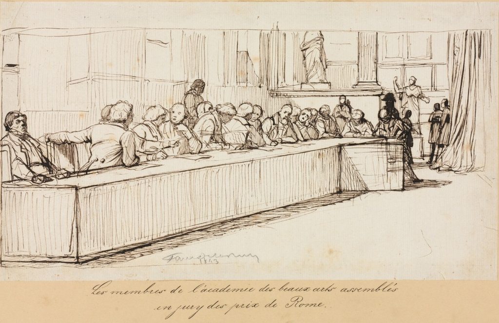 The Members of the Academy of Beaux-Arts Assembled to Jury the Rome Prize by Paul Delaroche (French, 1797–1856)