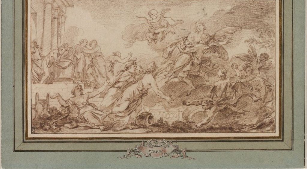 Boreas Abducting Oreithyia by Jean-Baptiste-Marie Pierre (French, 1713–1789)