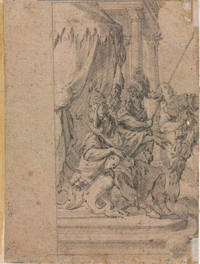 Panthea before Cyrus? (verso) by Michel Dorigny (French, 1617–1665)
