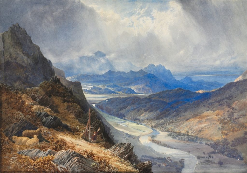 A View from Moel Cynwich: Looking Over the Vale of Afon Mawddach and Toward Cader Idris by William Turner (British, 1789–1862)