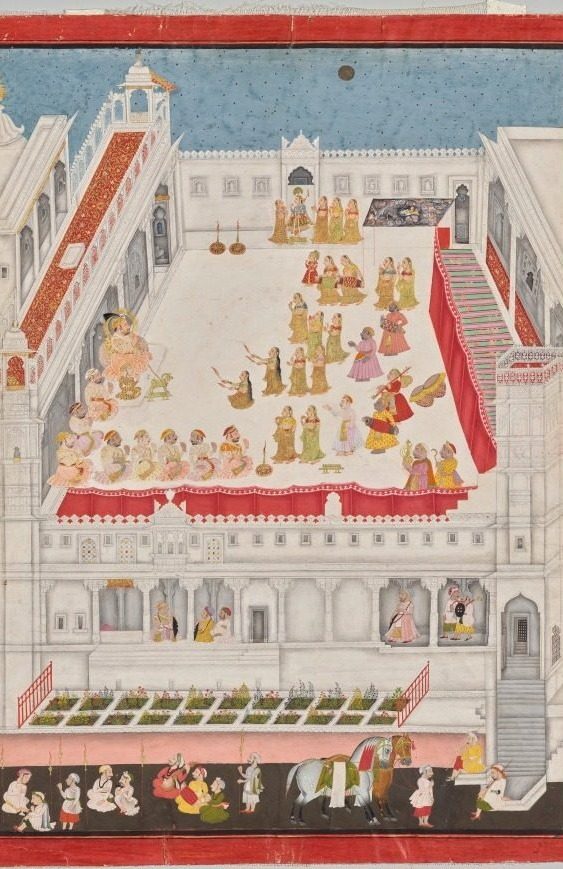 Maharana Jagat Singh Attending the Raslila by Jai Ram (Indian, active 1710–40)