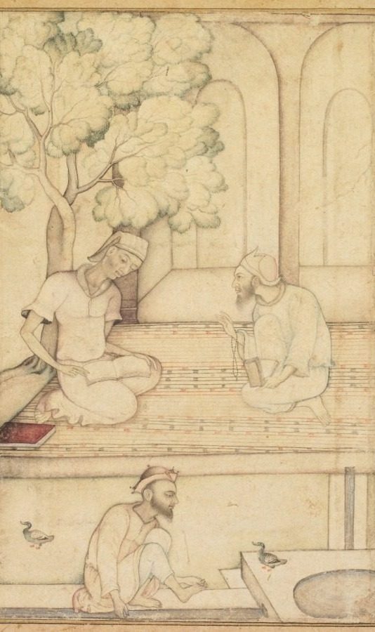 Kabir and Two Followers on a Terrace (recto)