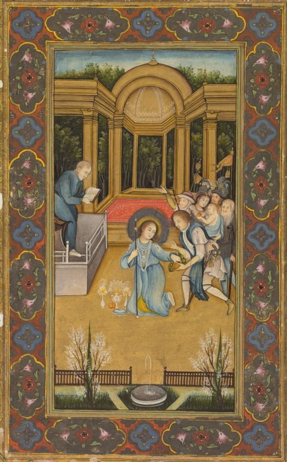 Jesus among the doctors in the Temple by Mir Kalan Khan (Indian, c. 1730–1775)
