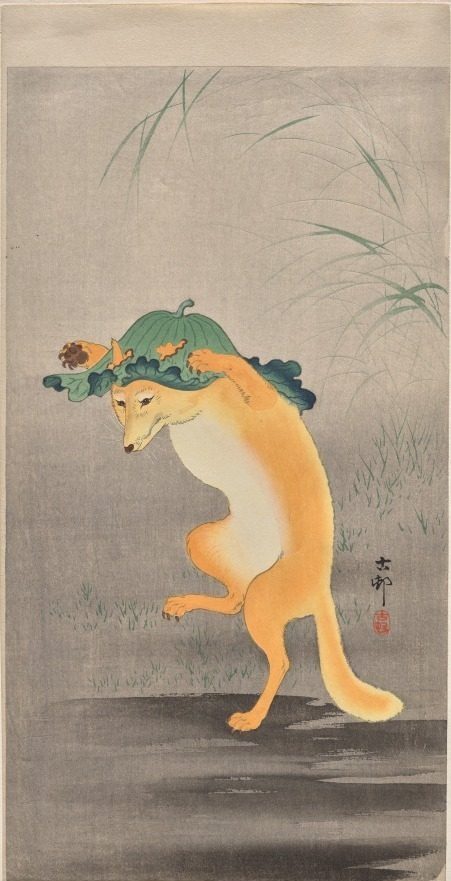 Dancing Fox by Ohara Koson (Japanese, 1877–1945)