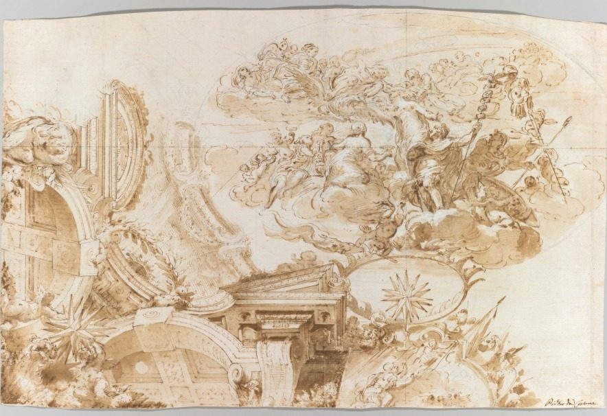 The Apotheosis of Romulus: Design for a Ceiling by Domenico Maria Canuti (Italian, 1625–1684)