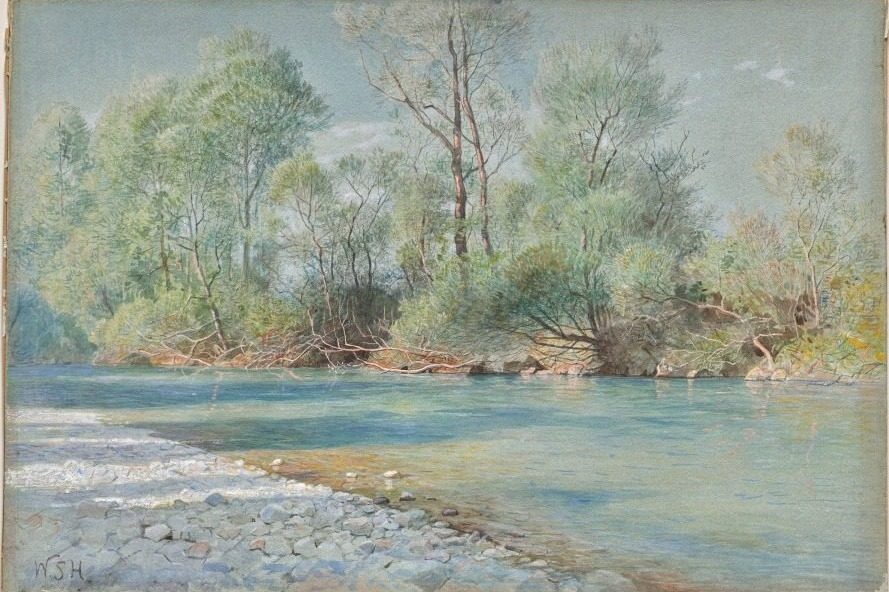 Traunstein River on the Road to Empfig, Bavaria by William Stanley Haseltine (American, 1835–1900)