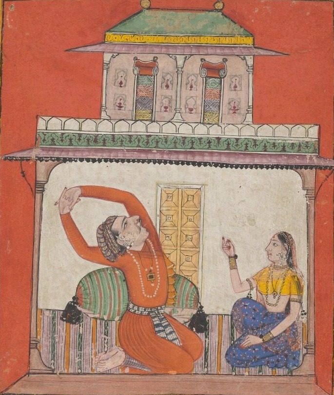 A couple in their chamber in early morning: Vighada Ragaputra of Shri Raga, from a Ragamala