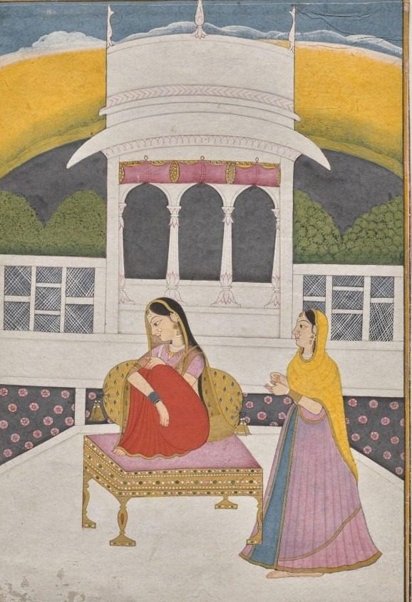 A Nayika, probably Proshitaperyasi Nayika
