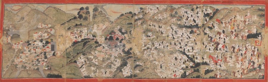 Raja Sansar Chand attacking Kangra Fort