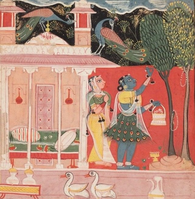 A Woman Plucks Leaves While Awaiting Her Lover: Gunakali Ragini of Malkos, from the “Chawand Ragamala”