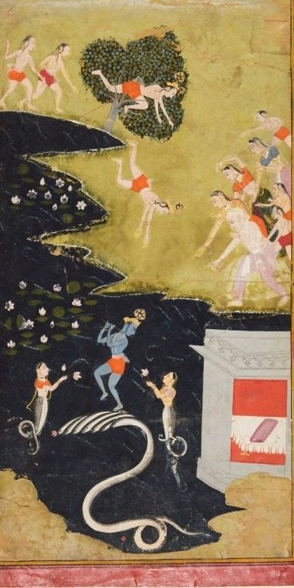 Krishna Quells the Serpent Kaliya, from a Bhagavata Purana