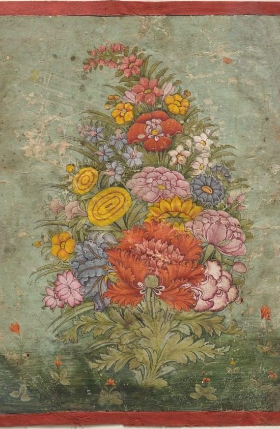 Still Life: Bouquet of Flowers Emerging from the Grass