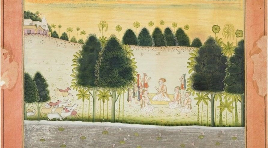 Nanda and the Elders in Council with the Cowherds, from a Bhagavata Purana