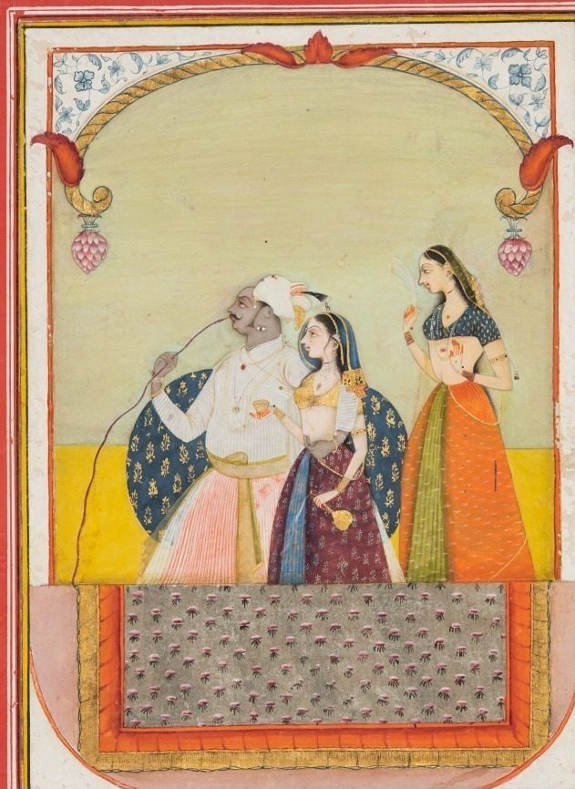 Maharaja Shri Anand Singh-ji and His Consort by Ustad Murad (Indian, active 1700s)