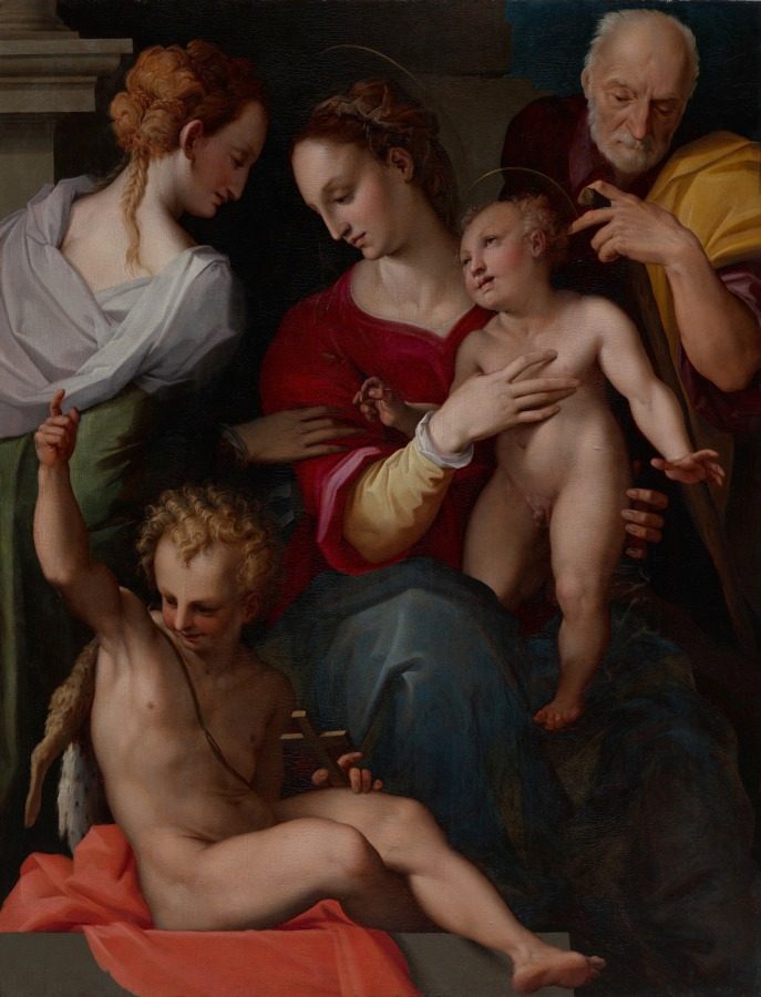 Holy Family with the Mystic Marriage of Saint Catherine by Tommaso d’Antonio Manzuoli, called Maso da San Friano (Italian, 1531–1571)