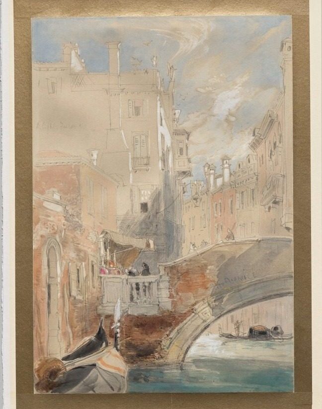A Canal, Venice by James Holland (British, 1800–1870)