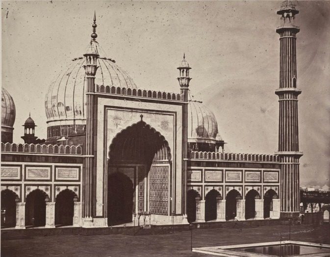 Facade of the Jummah Musjid, Delhi by Louis-Théophile Marie Rousselet (French, 1845–1929)