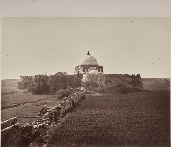 The Driedup Lake and Island of the Tomb, Togluckabad by Louis-Théophile Marie Rousselet (French, 1845–1929)