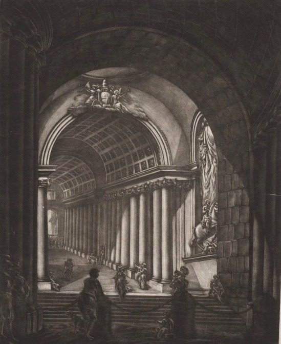 A View of the Stairs of the Vatican by Georges Francois Blondel (French, 1730–1800)