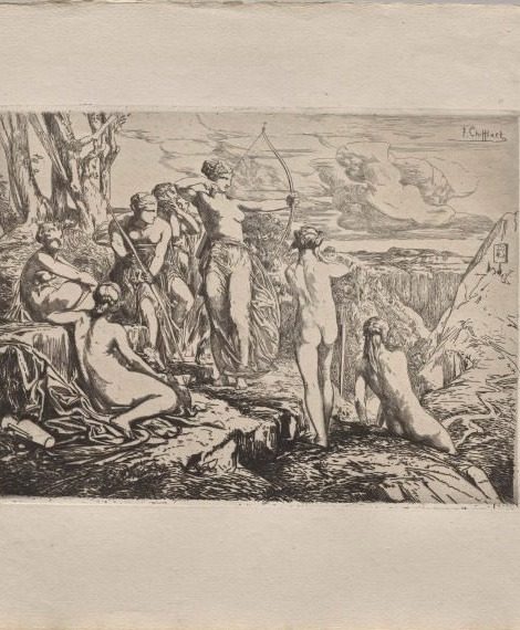 Diana and her Nymphs by Nicolas-François Chifflart (French, 1825–1901)