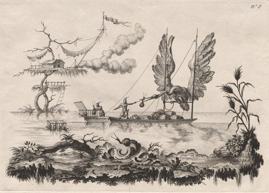 A Boat That Has for Sails the Wings of a Huge Bird by Filippo Morghen (Italian, 1730–after 1807)
