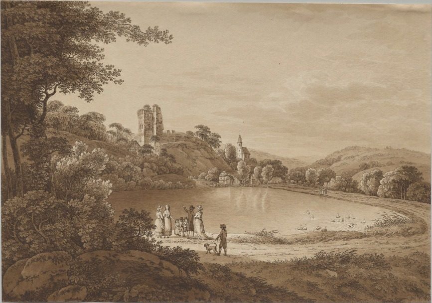 Landscape with Tharandt Castle Ruins by Adrian Zingg (Swiss, 1734–1816)