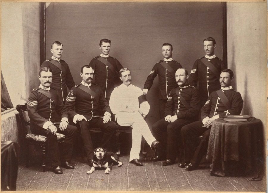 Captain Watkins and Non Com. officers by Raja Deen Dayal (Indian, 1844–1905)