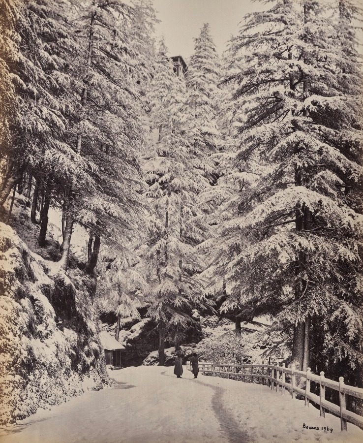 Shimla. View on the Mall in Winter by Samuel Bourne (British, 1834–1912)