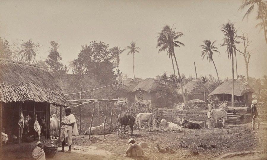 A Village Scene, Near Calcutta by Samuel Bourne (British, 1834–1912)