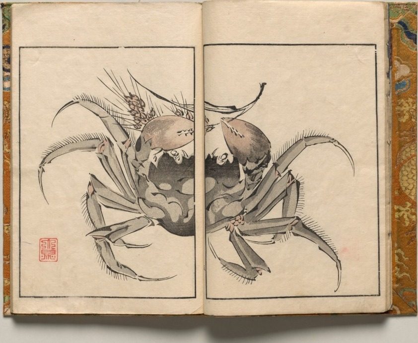 Crab with Sheaf of Grain, Design Five from Shazanrō Picture Book by Tani Bunchō (Japanese, 1763–1841)