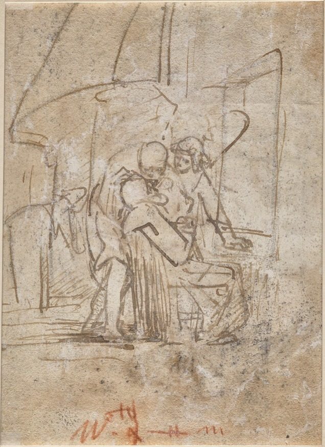 The Healing of Tobit (verso) by Ferdinand Bol (Dutch, 1616–1680)