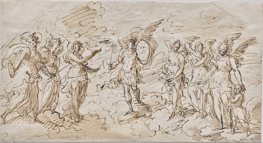 The Seven Archangels (recto) by Massimo Stanzione (Italian, 1585–1656)