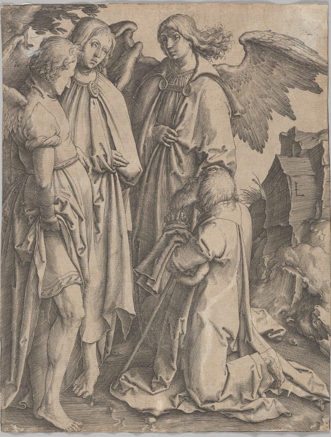 Abraham and the Angels by Lucas van Leyden (Netherlandish, 1494–about 1533)