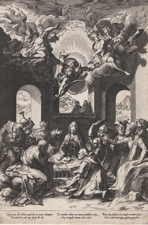 Adoration of the Shepherds by Cornelis Cort (Dutch, 1533–1578)