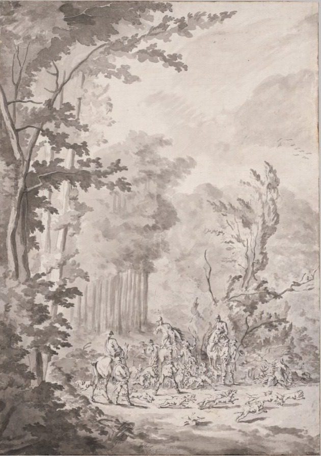 A Hunting Party at Marly by Jean Baptiste Martin, Le Vieux (French, 1659–1735)