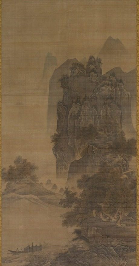 Sunset Glow over a Fishing Village, from Eight Views of Xiao-Xiang by Sesshū Tōyō (Japanese, 1420–1506)