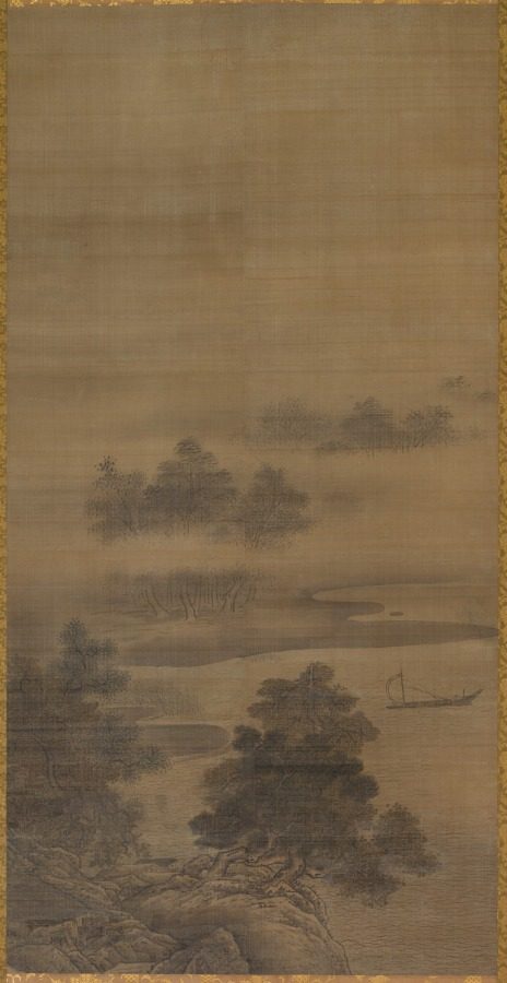 Returning Sails off a Distant Shore, from Eight Views of Xiao-Xiang by Sesshū Tōyō (Japanese, 1420–1506)