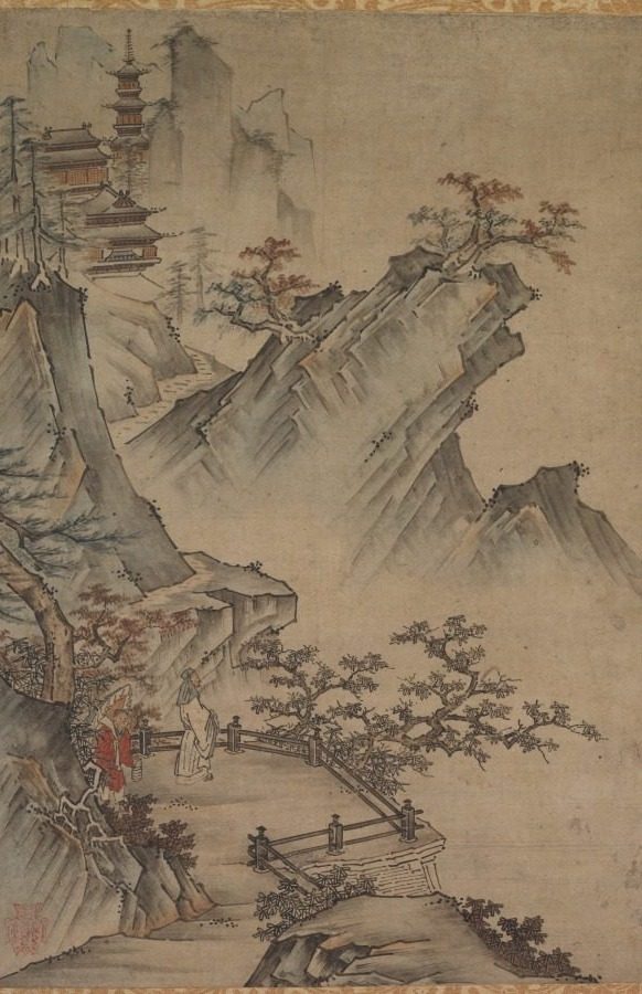 Chinese Literatus Viewing a Valley