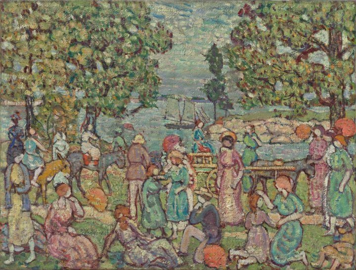 On the Beach, No. 3 by Maurice Prendergast (American, born Newfoundland [now Canada], 1858–1924)