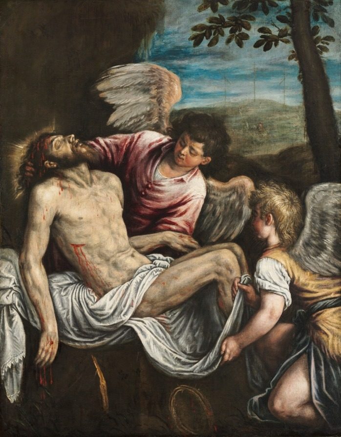 The Dead Christ with Angels by Leandro Bassano (Italian, 1557–1623)