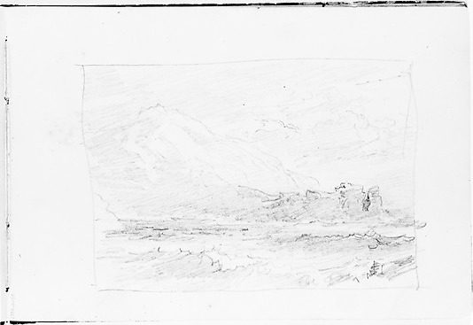 Mountains, Sea, and Sky (from Sketchbook VII) by William Trost Richards