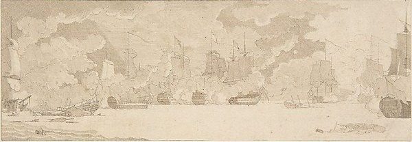 Sea Battle by Anonymous, Dutch, 17th century